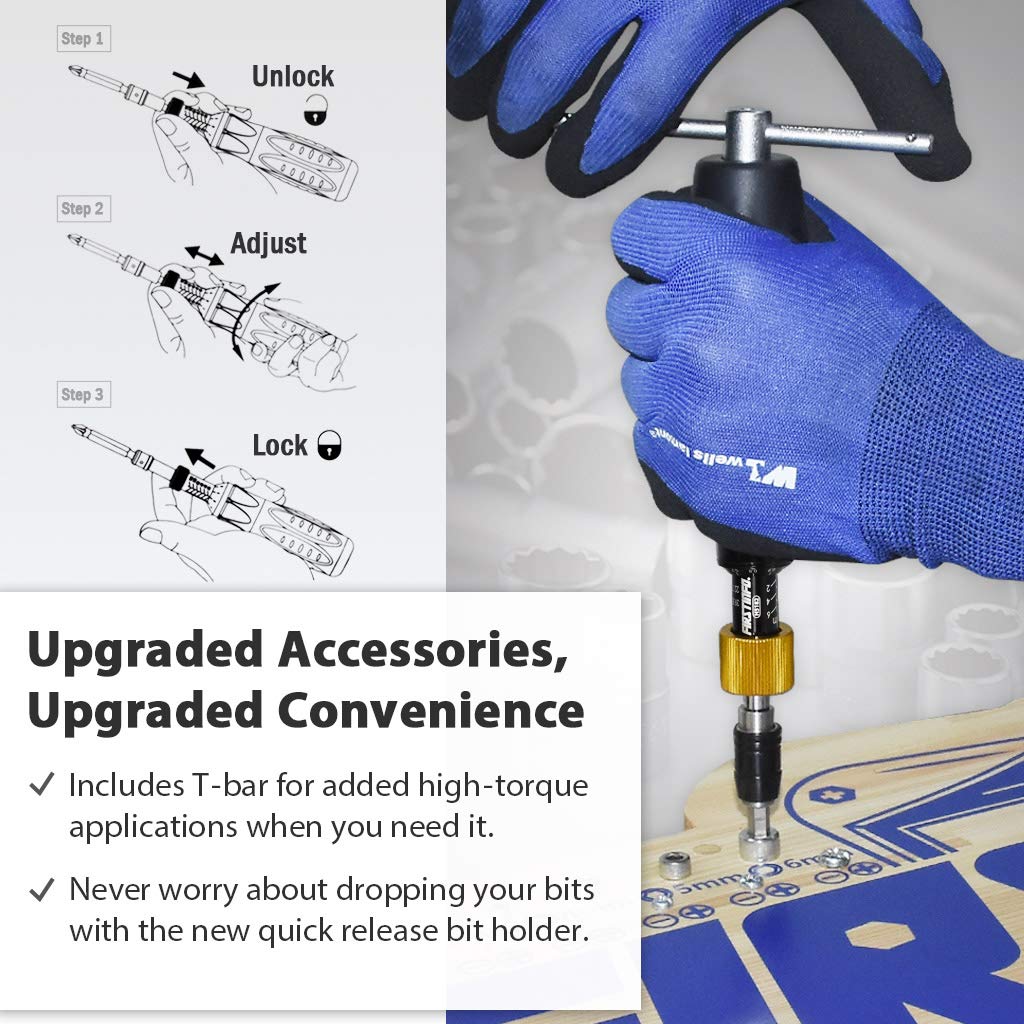 Precision Certified Torque Screwdriver 1-6 Nm with 1/4 Inch Hex Bit Holder F706673