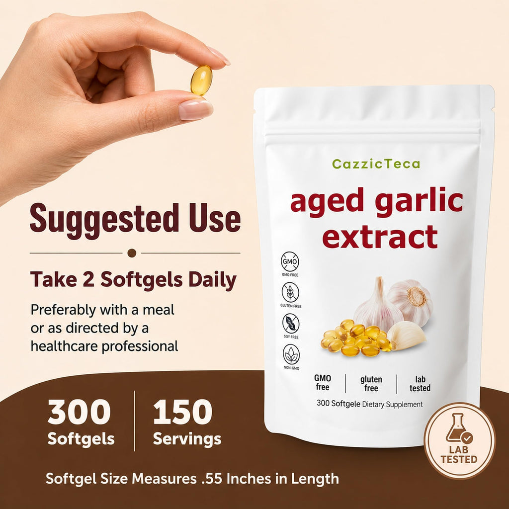 Odorless Organic Garlic Extract 7500mg 300 Softgels D605