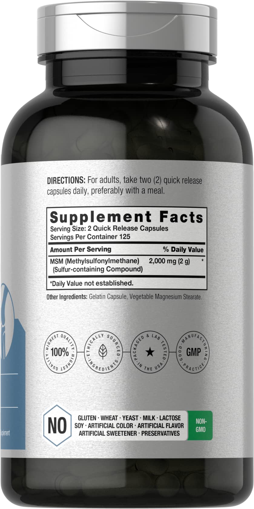 MSM Methylsulfonylmethane 2000mg 250 Capsules U908