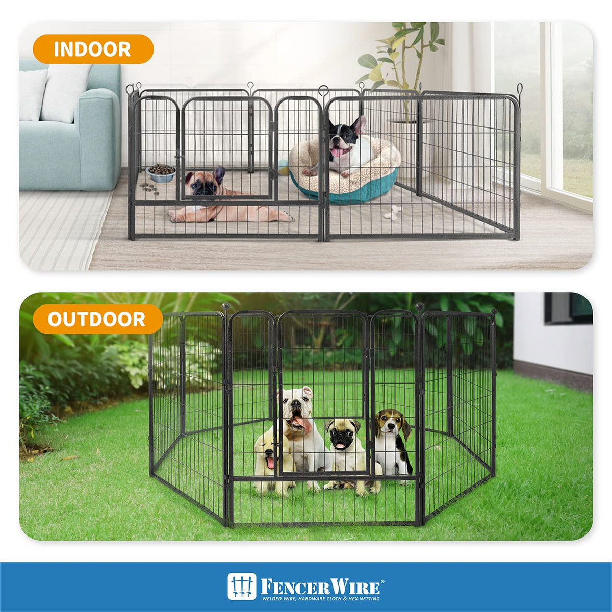 Foldable Metal Pet Playpen with Gate P87216