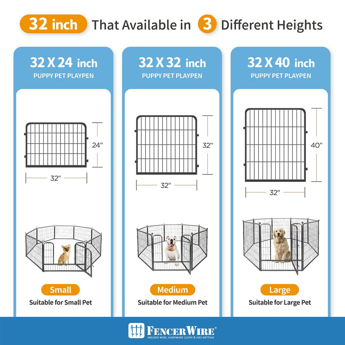 Foldable Metal Pet Playpen with Gate P87216