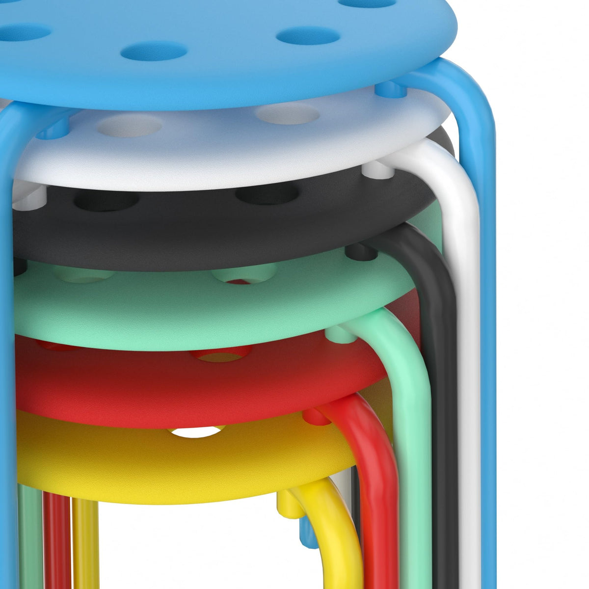 6 Piece Stacking Stools 17.7 Inch Colorful J321