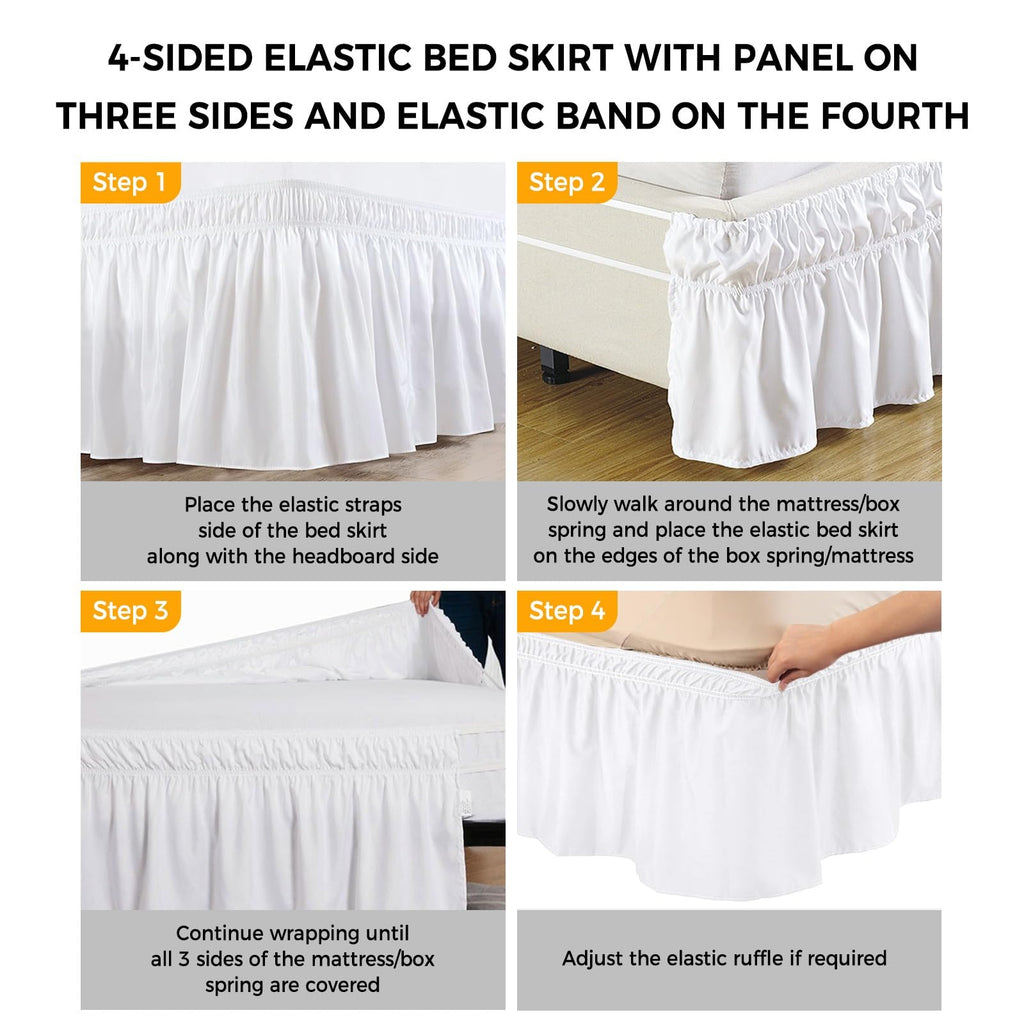 Brown Cherry Blossoms Ruffle Wrap Around Bed Skirt California King 18" Drop P561397