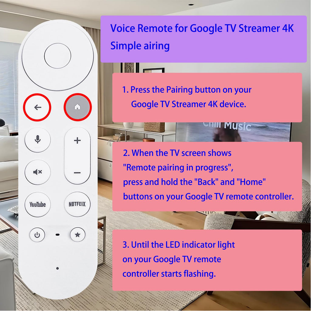 Voice Search Remote Control Replacement for Google TV Streamer 4K D168072