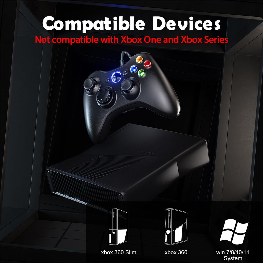 10ft Wired Controller with Upgraded Joystick, Double Shock, 2.5mm Audio Jack - 2 Pack B3359