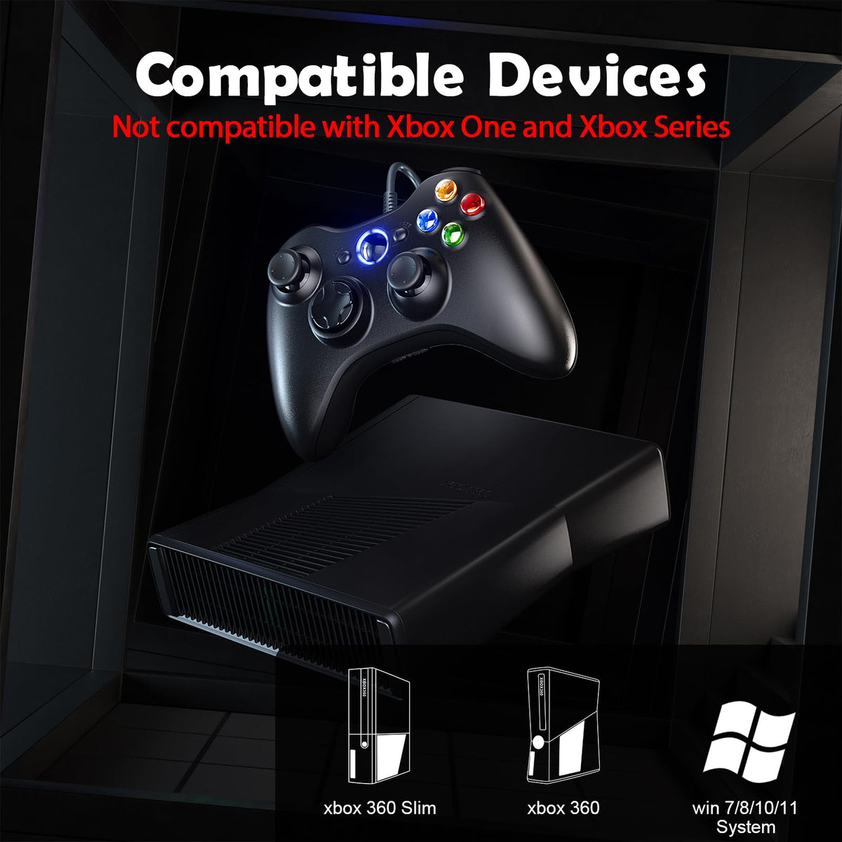 10ft Wired Controller with Upgraded Joystick, Double Shock, 2.5mm Audio Jack - 2 Pack B3359