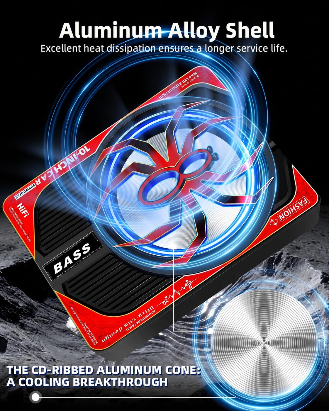 2000W 10 Inch Underseat Car Subwoofer and Amp Package M15401