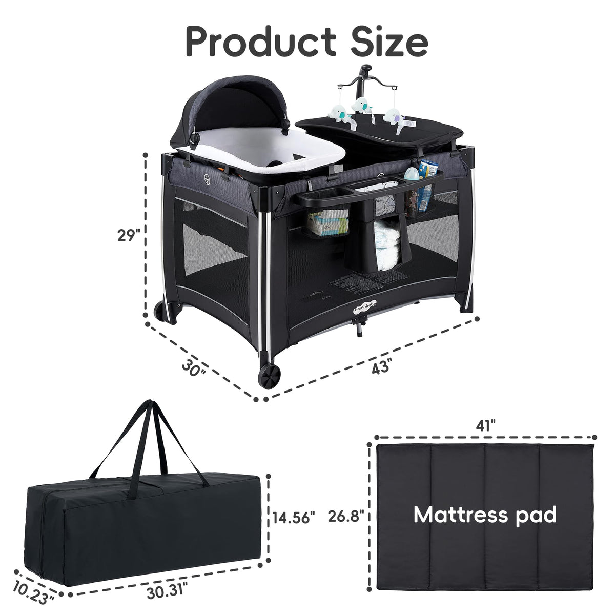 4 in 1 Baby Playards with Bassinet K920833