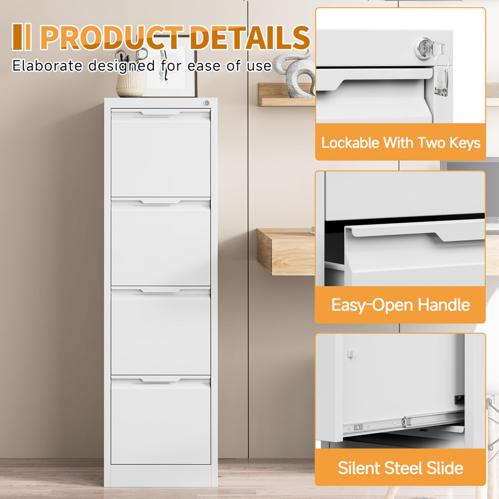 4 Drawer Metal File Cabinet with Lock V702