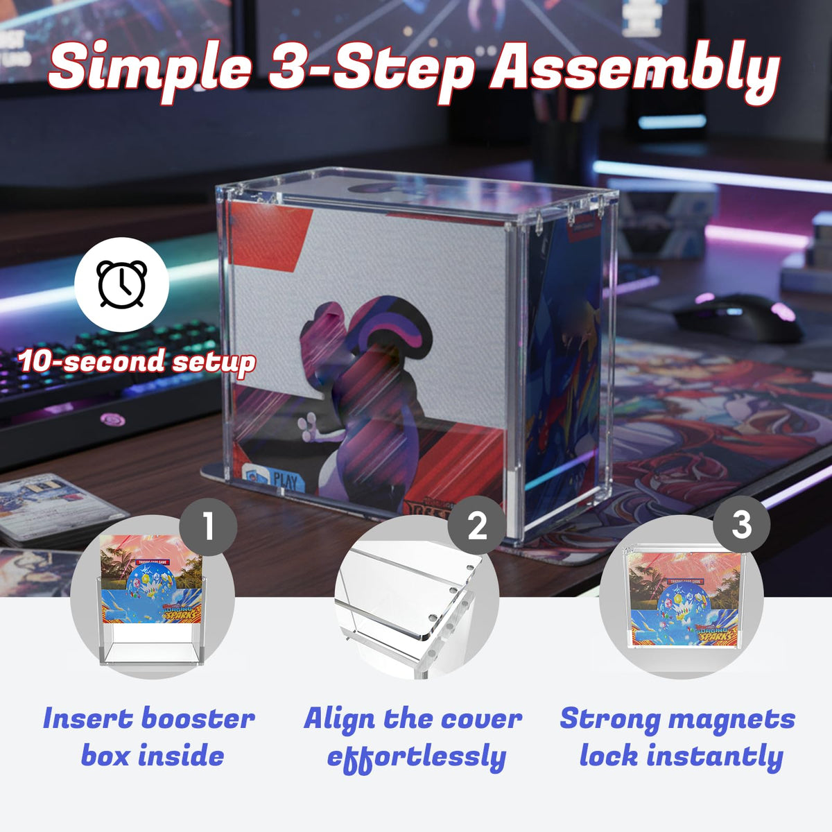 Clear Acrylic Booster Box Case with Magnetic Lid A96253