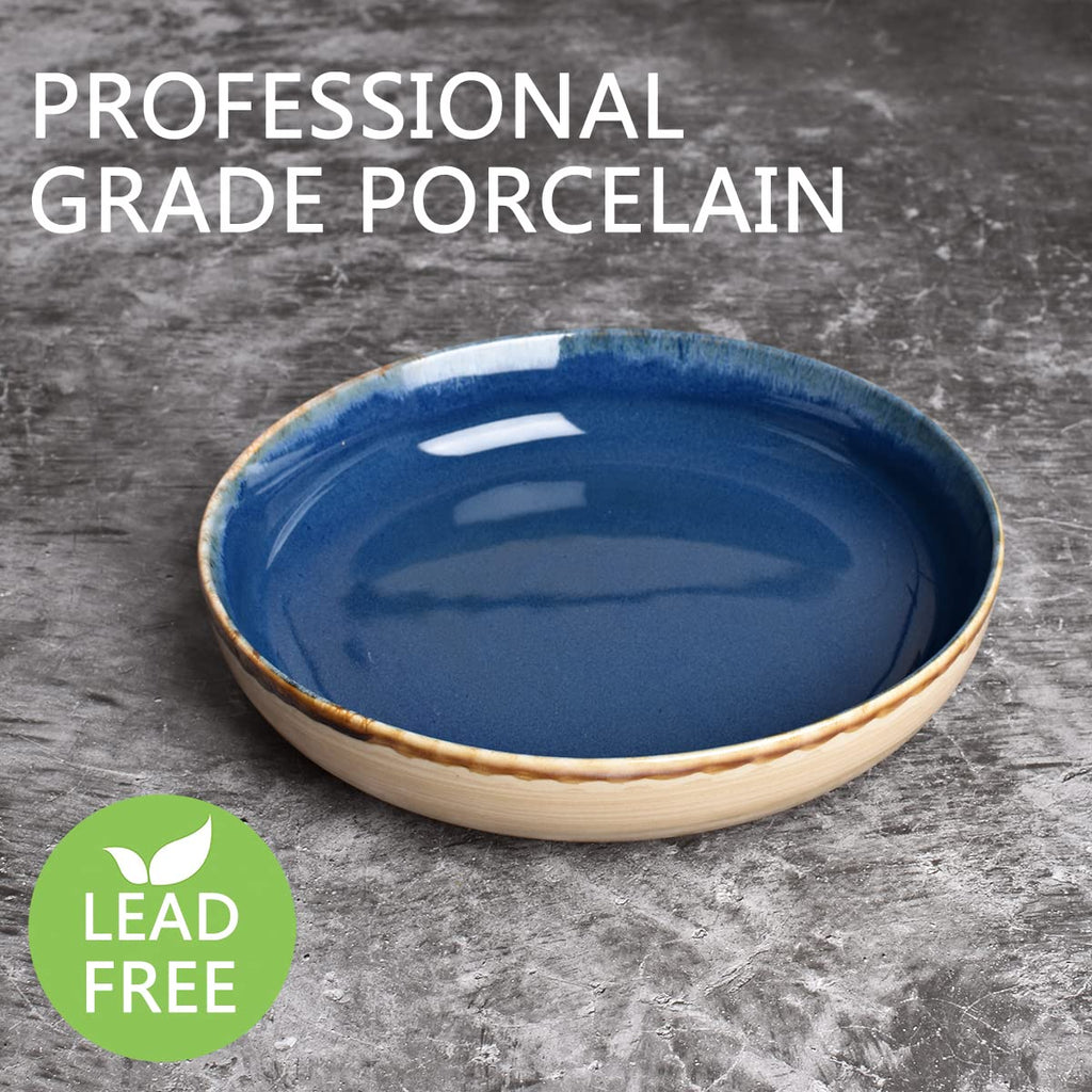 Large Stoneware Pasta Bowls, Set of 4, 40 Oz, Microwave and Dishwasher Safe X376965
