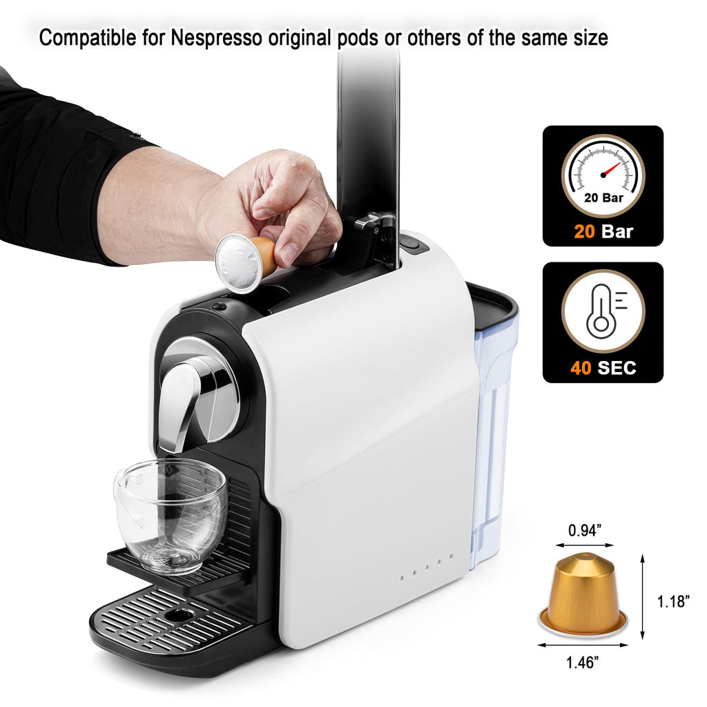 Espresso Pod Machine, 20 Bar, 22oz Removable Water Tank, 1350W O645