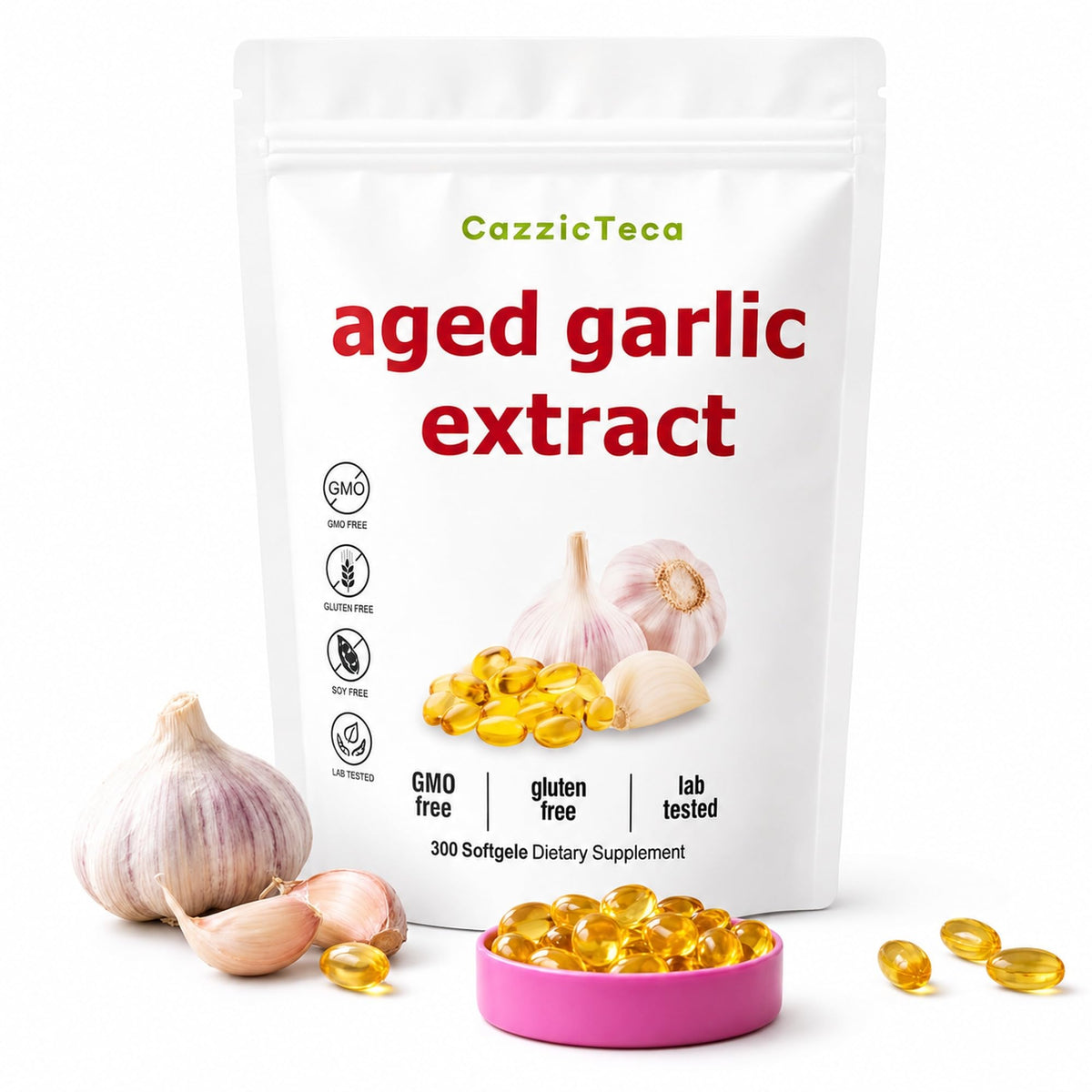 Odorless Organic Garlic Extract 7500mg 300 Softgels D605