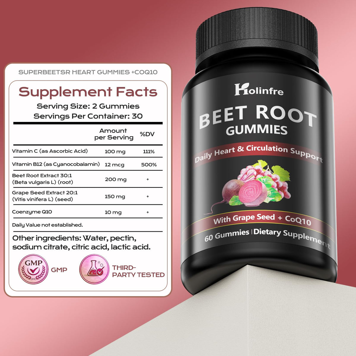 Beet Root Gummies with Grape Seed & CoQ10 N628
