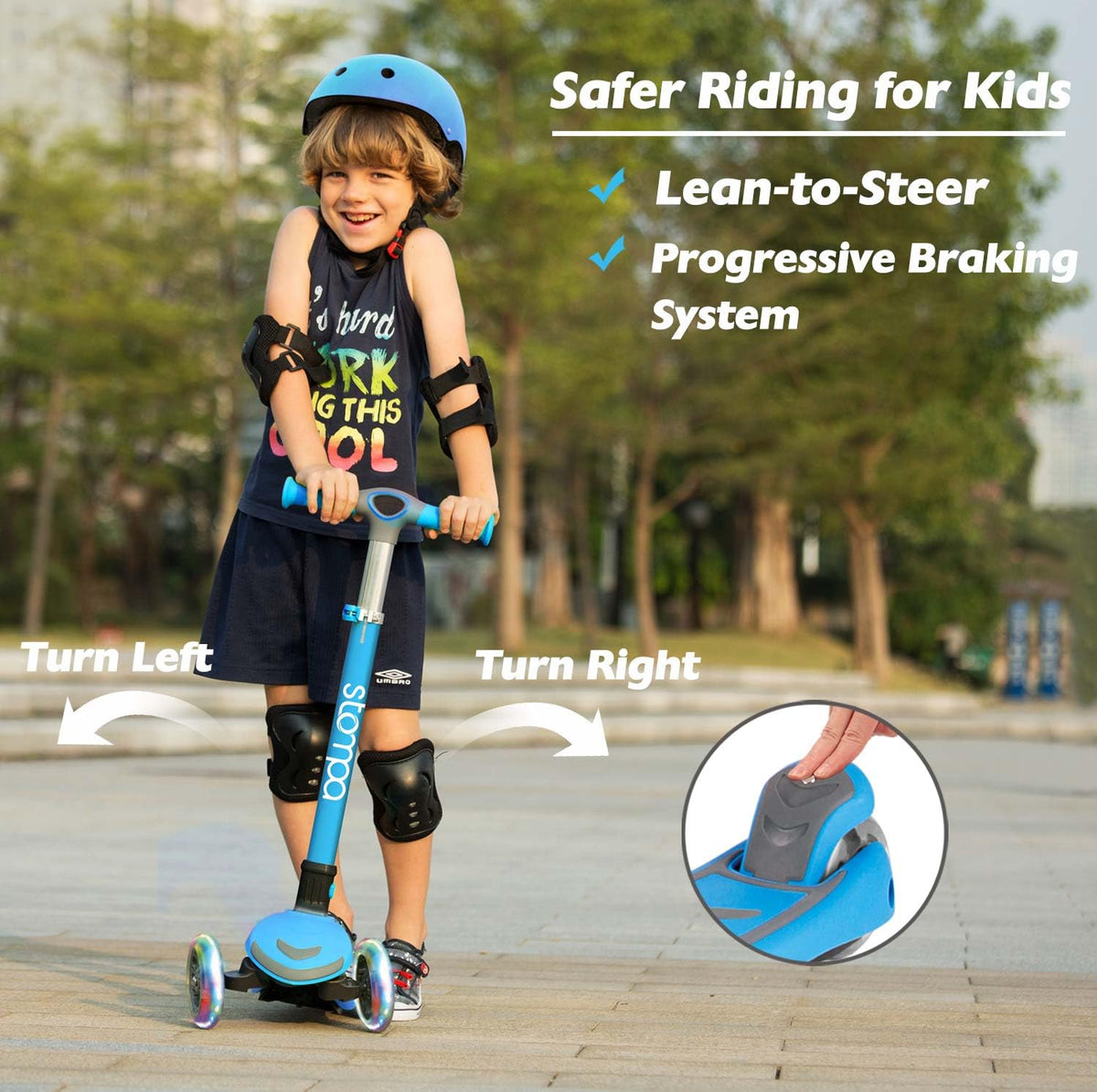 2-in-1 Light Up 3 Wheel Toddler Scooter with Seat H23686