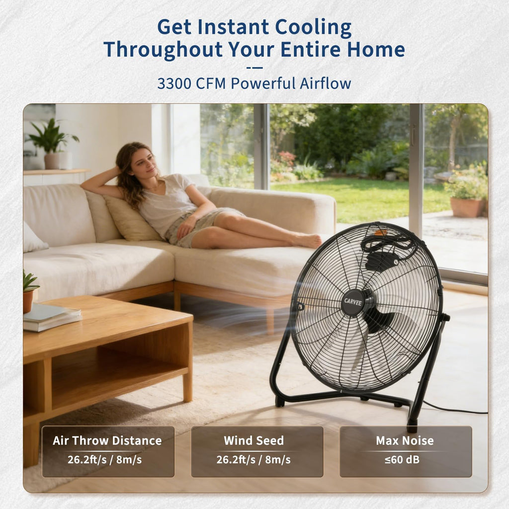 18 Inch 3 Speeds Metal Floor Fan A231