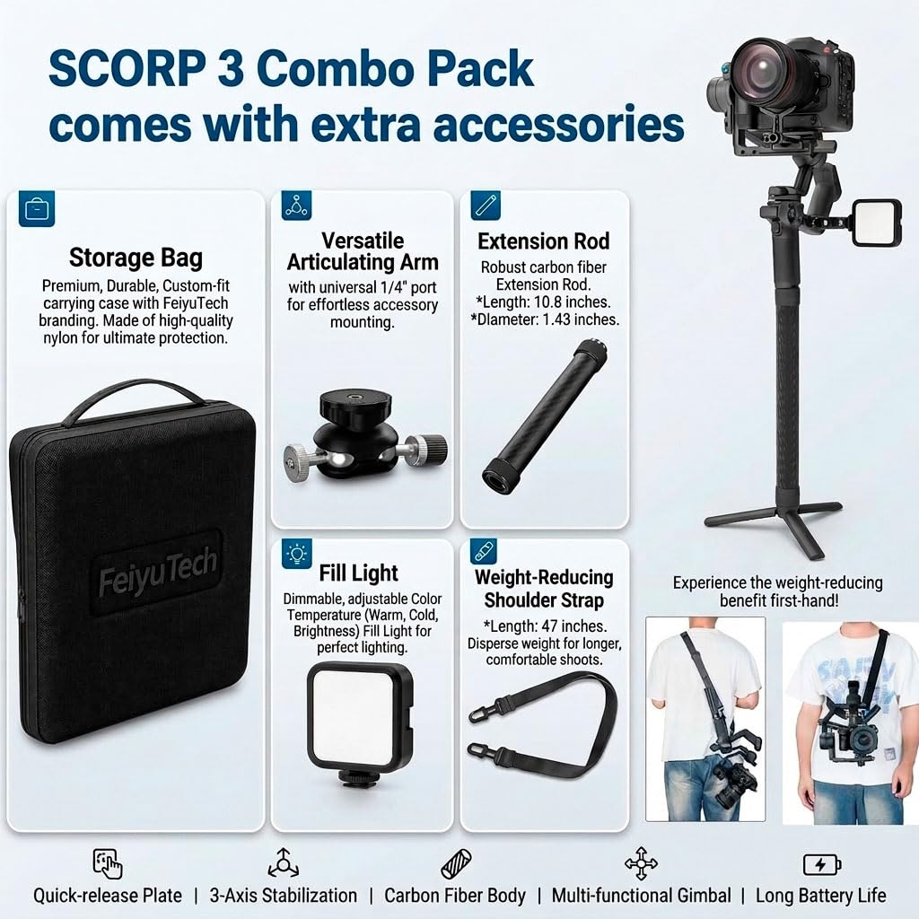 3-Axis Gimbal Stabilizer with AI Tracking and Detachable Handle S60135
