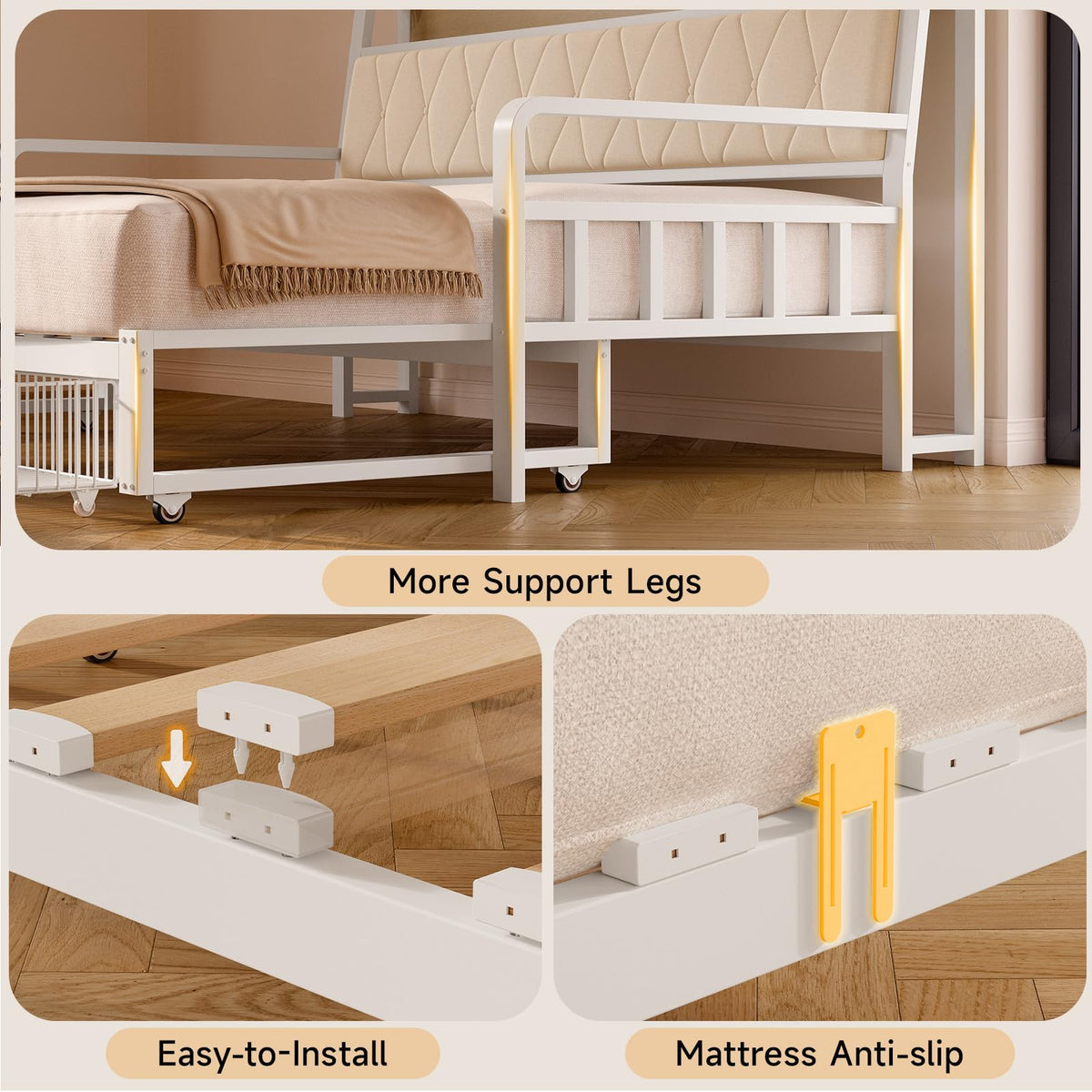 White Twin Daybed with Pop up Trundle X863524