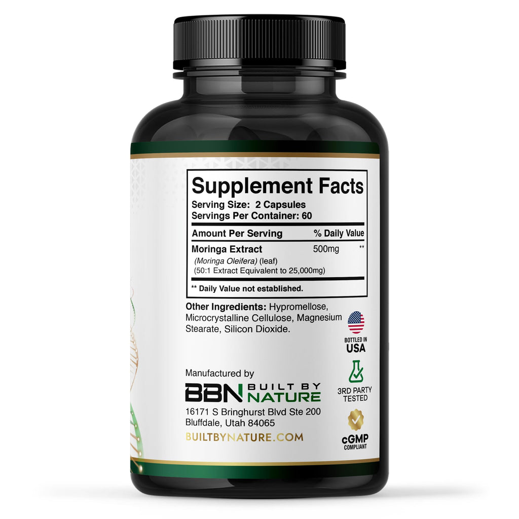 Moringa Supplement 500mg 120 Capsules J380