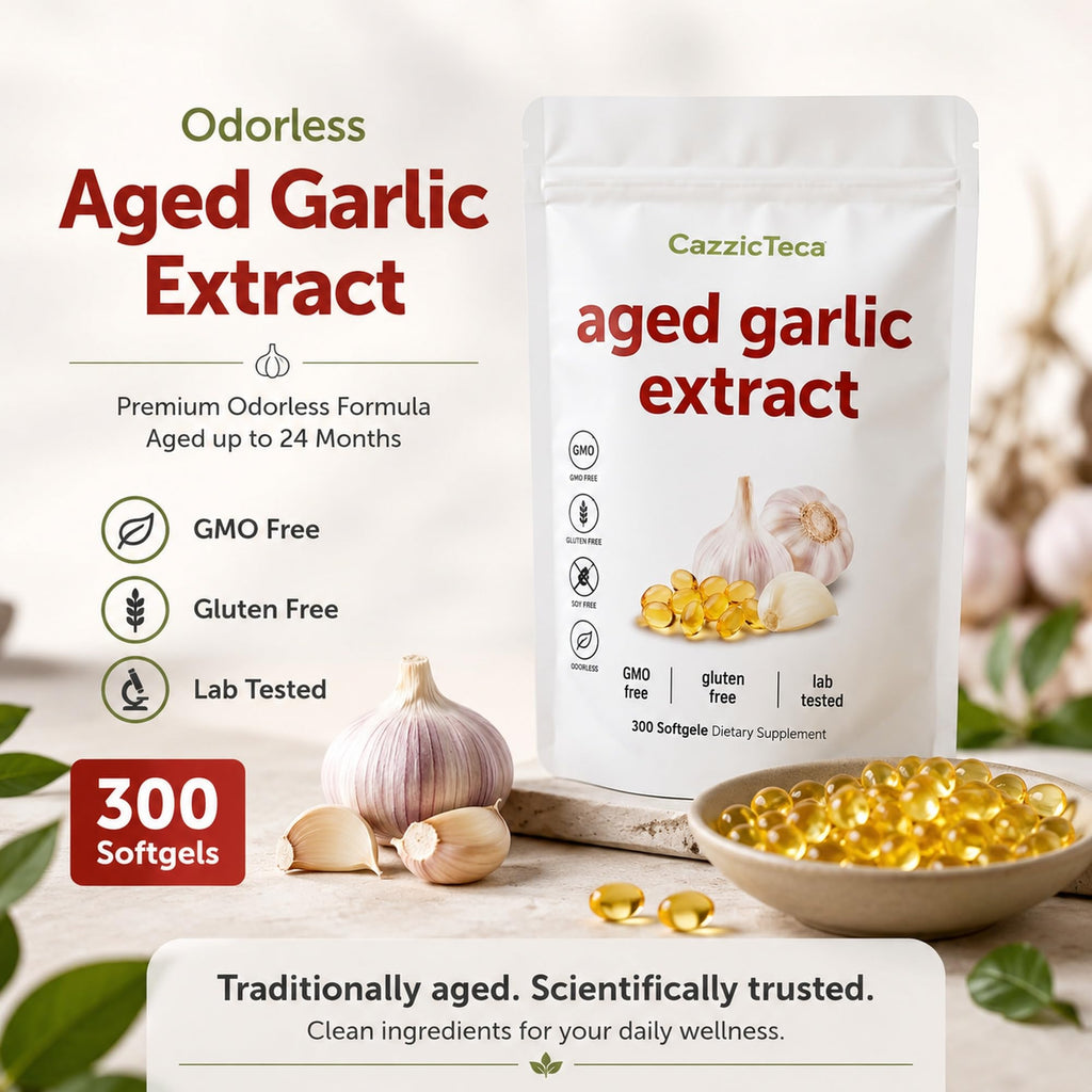 Odorless Organic Garlic Extract 7500mg 300 Softgels D605