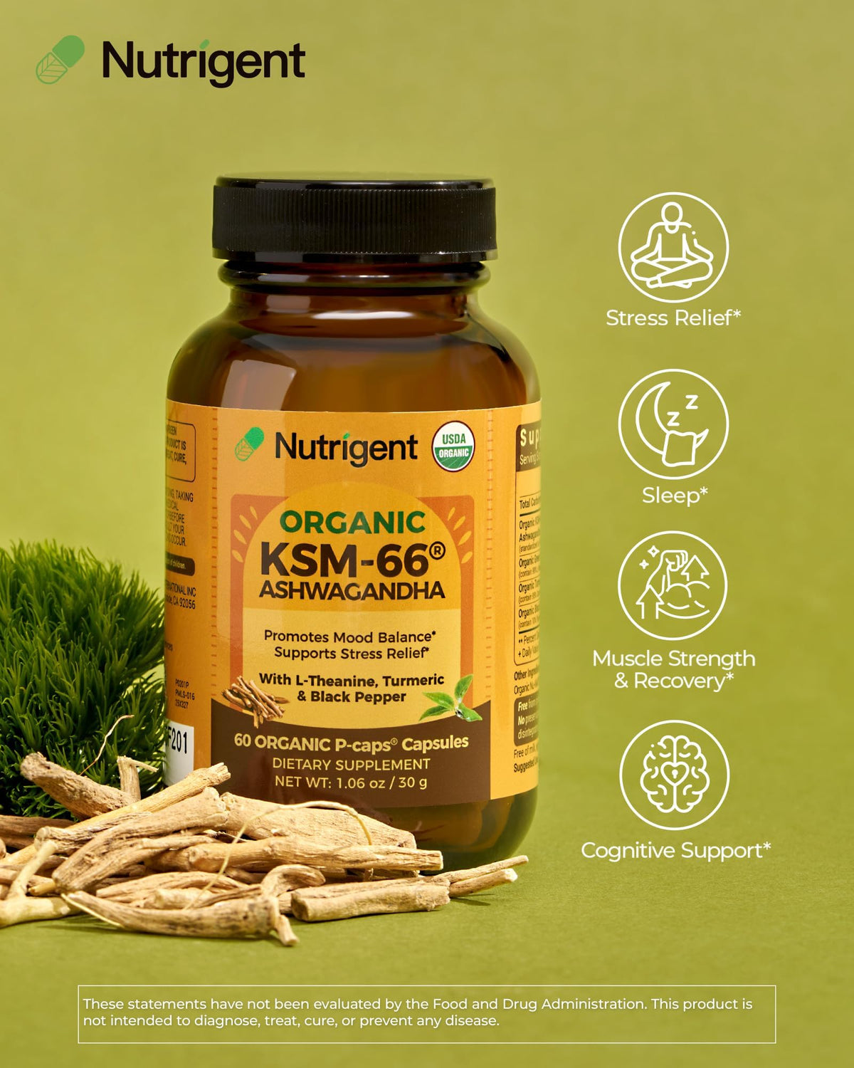 Organic Ashwagandha 600mg Capsules M38255