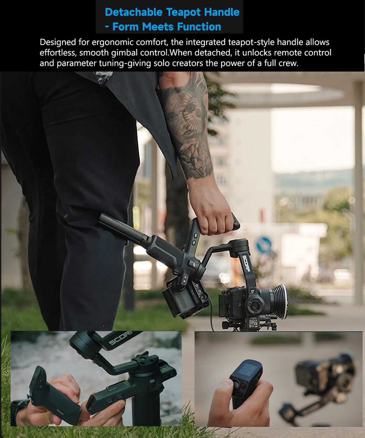 3-Axis Gimbal Stabilizer with AI Tracking and Detachable Handle S60135