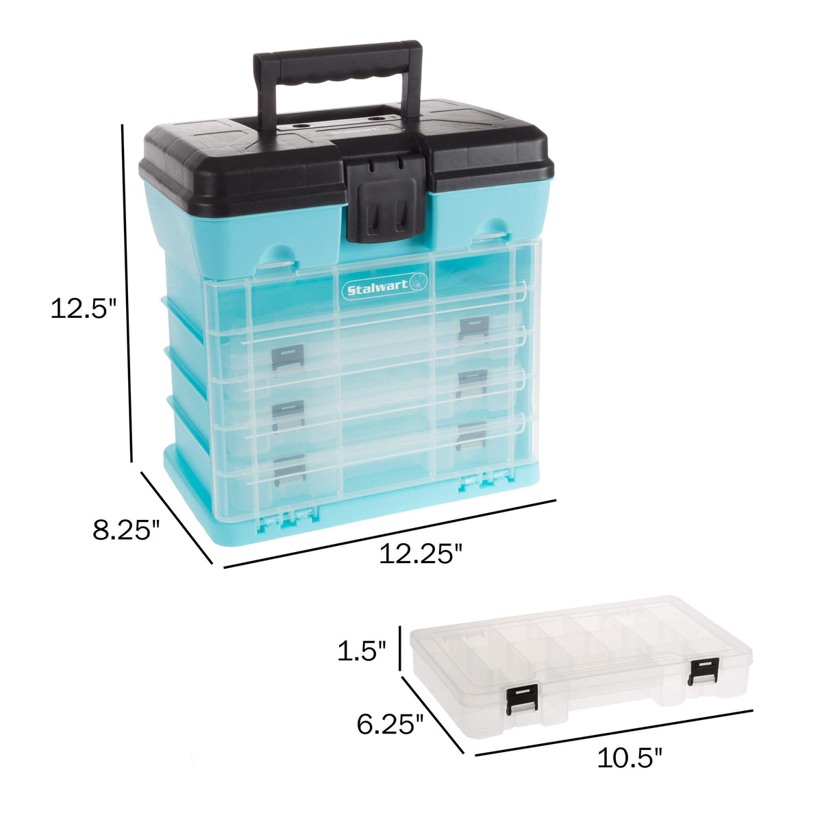 Light Blue Small Parts Organizer Box W5367
