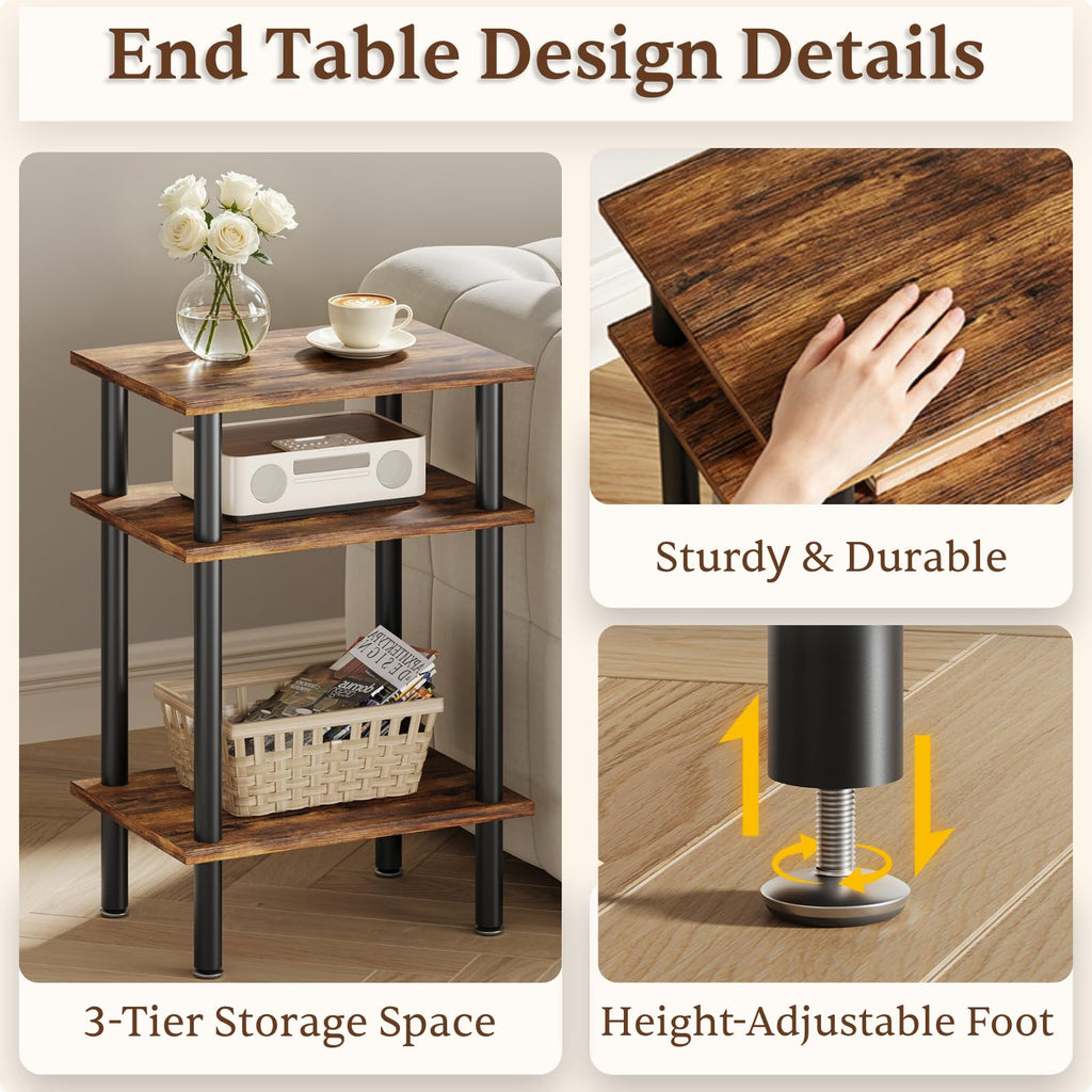 3-Tier Metal Side Table J477