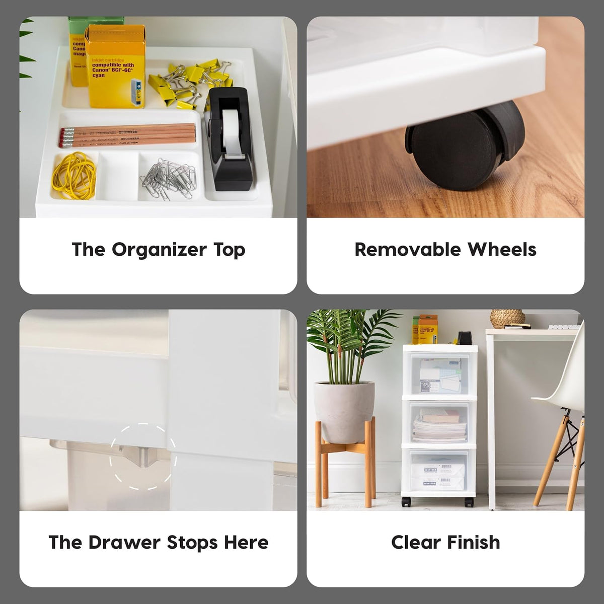 3 Drawer Rolling Storage Cart V64599