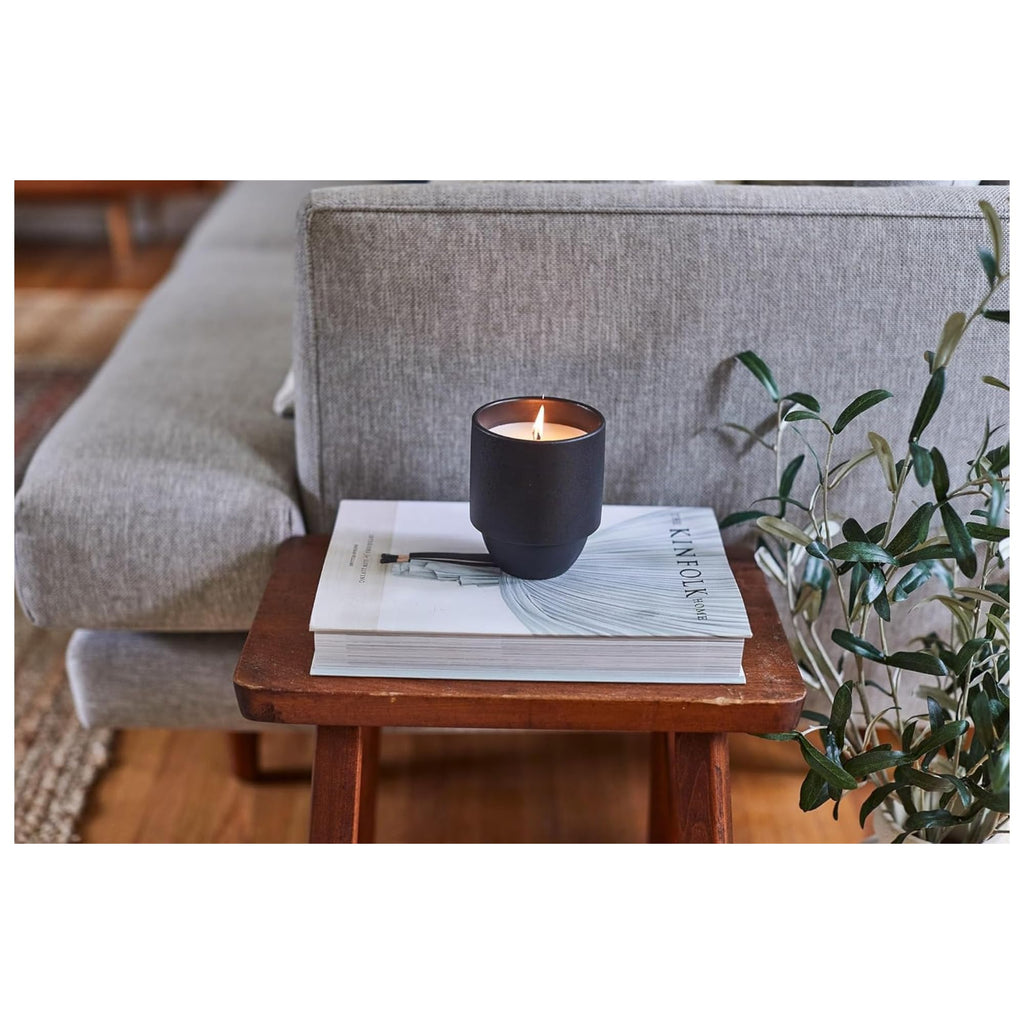 Scented Soy Candle in Reusable Ceramic Jar with Wood Wick, 11 oz U418224