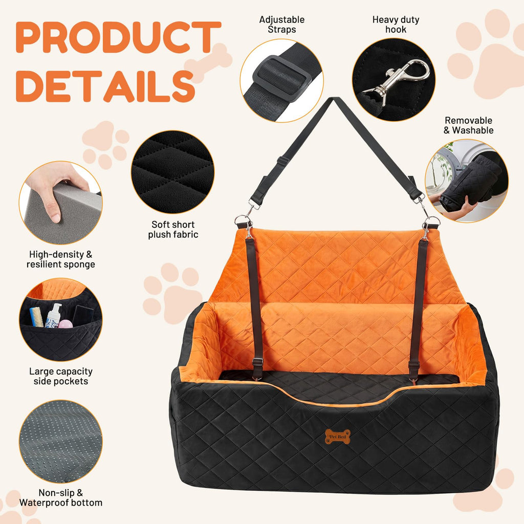 Dog Car Seat up to 55 lbs Black D195