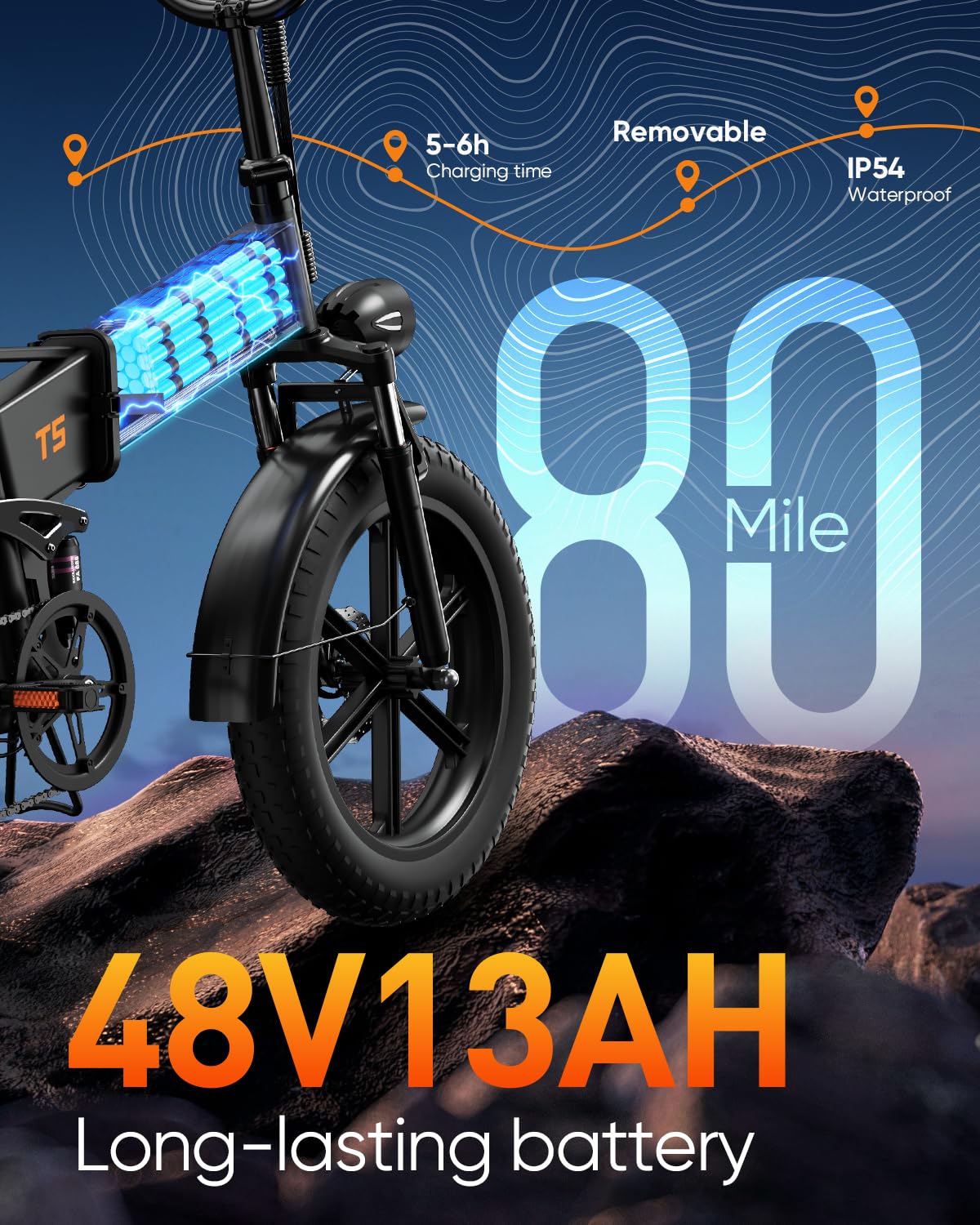 Folding Electric Bike 20" Fat Tire 1500W 48V 13AH V514