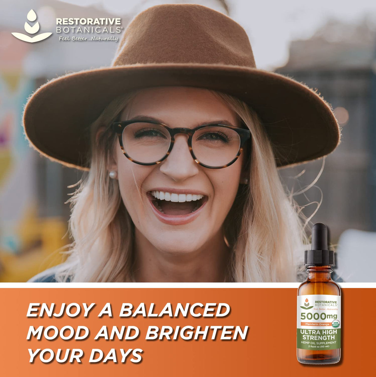 Hemp Oil Drops 5000 mg Mandarin Orange H22143