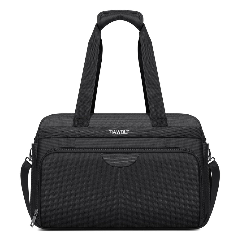 Black Expandable Carry-On Luggage Duffel Bag with Adjustable Strap P9310