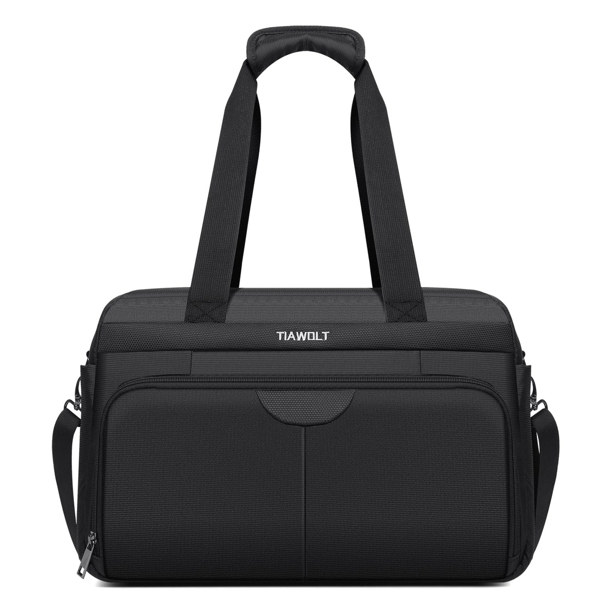 Black Expandable Carry-On Luggage Duffel Bag with Adjustable Strap P9310
