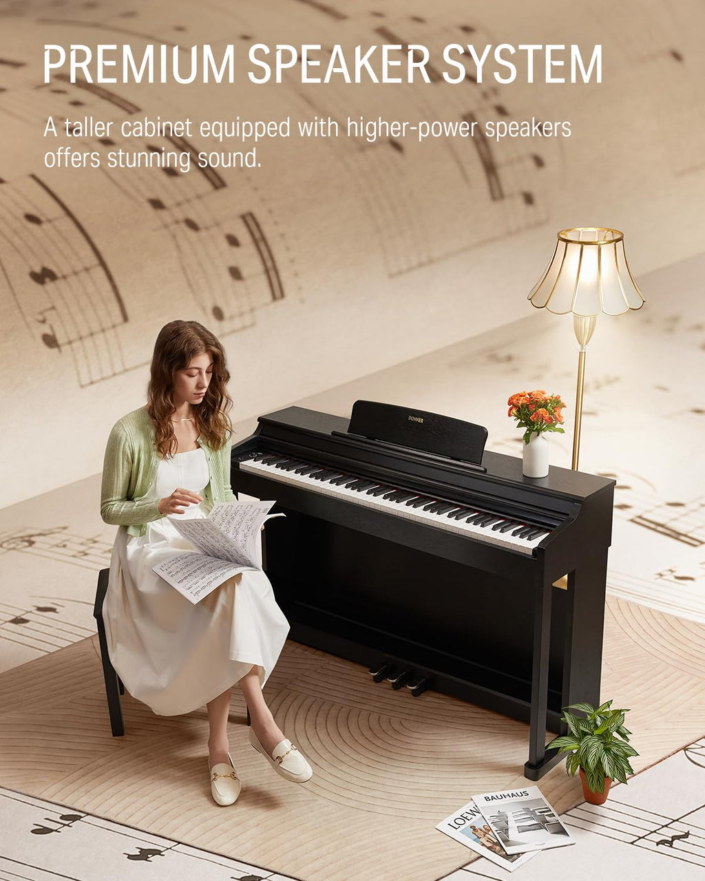 88-Key Weighted Action Digital Piano with Storage Bench F620