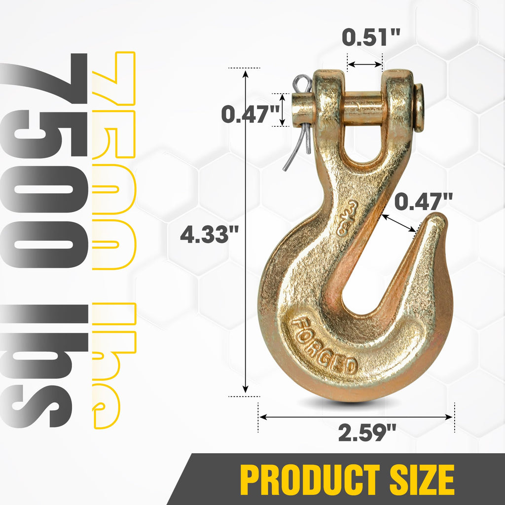3/8" Clevis Grab Hooks 4 Pack Heavy Duty Chain Hook R337