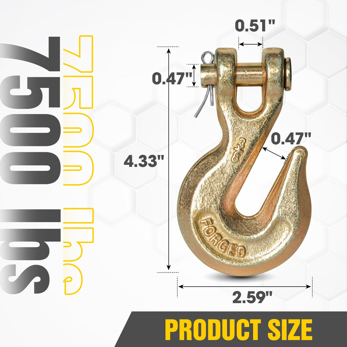 3/8" Clevis Grab Hooks 4 Pack Heavy Duty Chain Hook R337