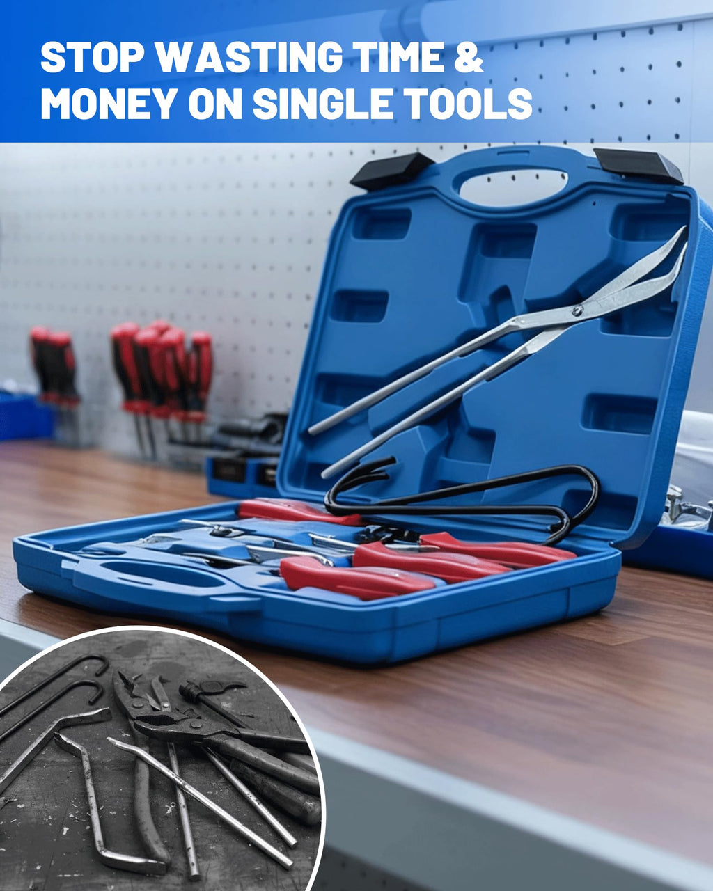 10-Piece Drum Brake Tool Kit with Case & Gloves O71106