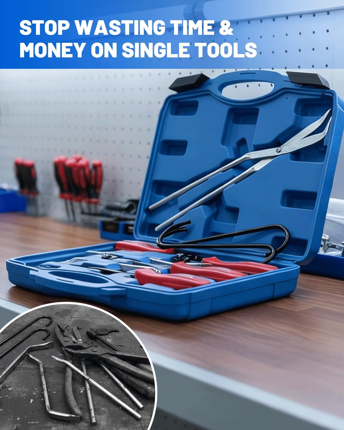 10-Piece Drum Brake Tool Kit with Case & Gloves O71106