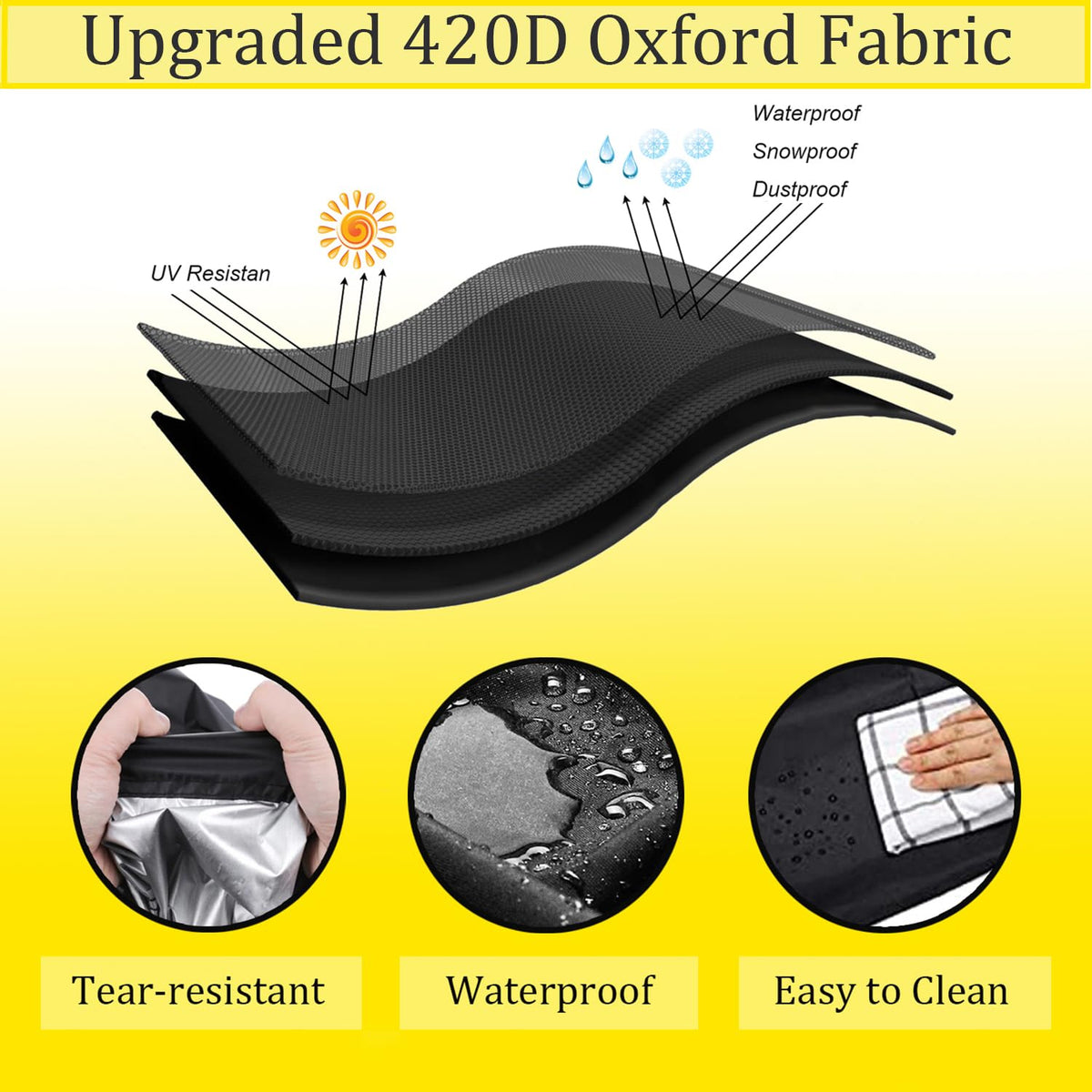 Black 420D Oxford Waterproof Patio Table Cover G999375