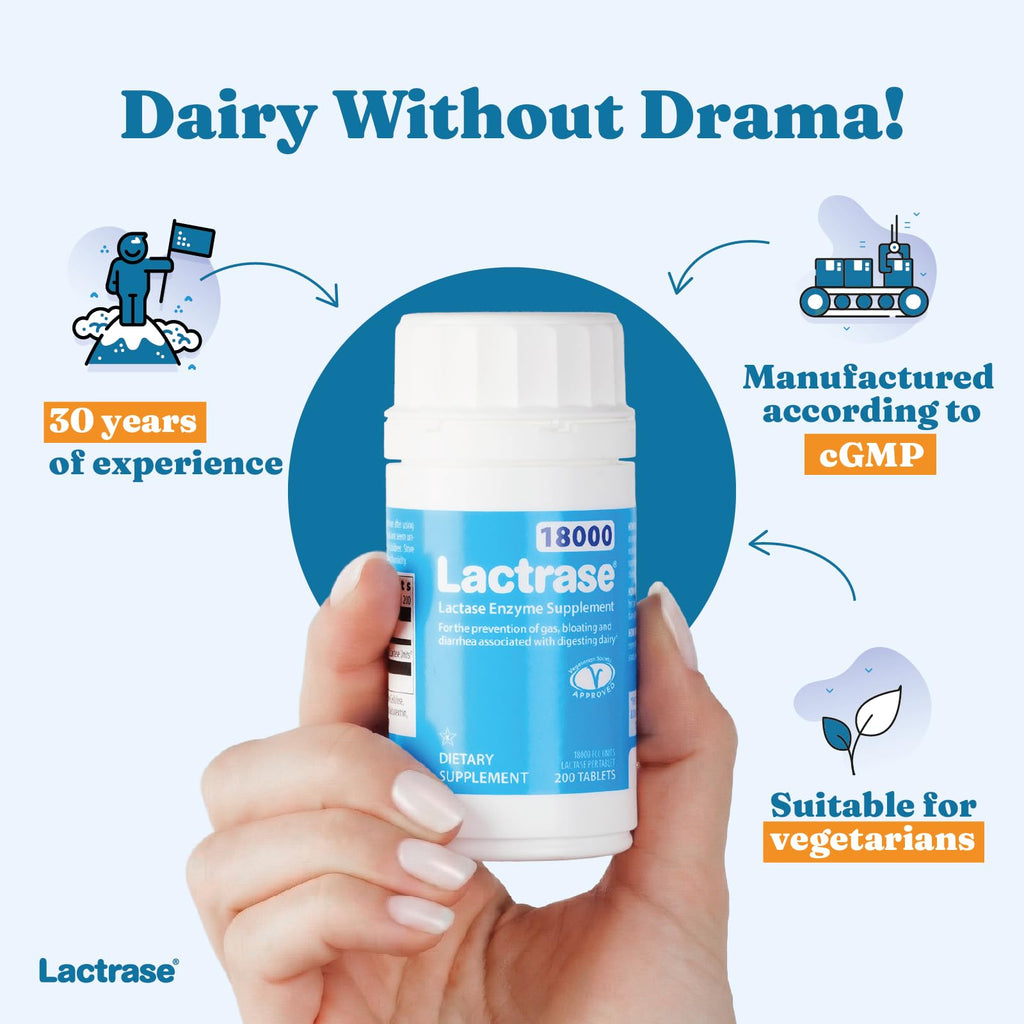 Extra Strength 18,000 FCC Lactase Units 200 Fast-Acting Pills H31066