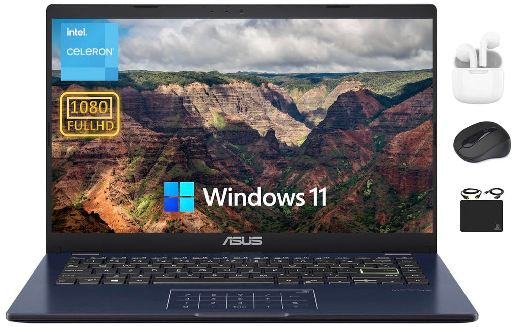 14” FHD Portable Laptop, Dual-Core Intel Celeron N4500, 4GB RAM, 128GB Storage, Windows 11S U80226