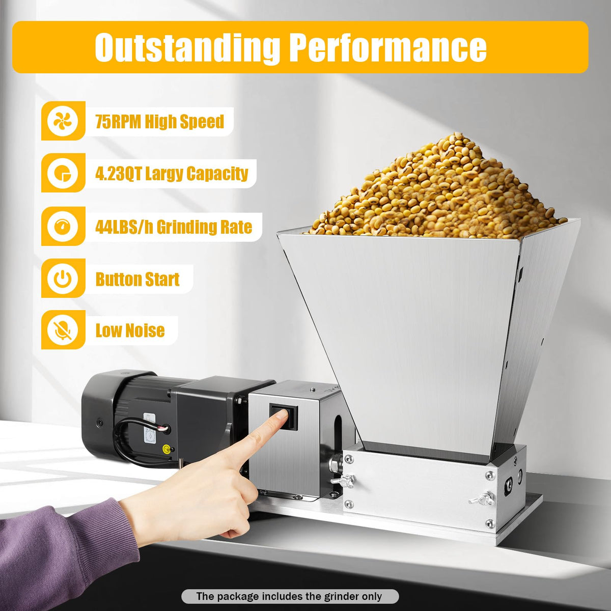110V 60W Stainless Steel Grain Mill G462498