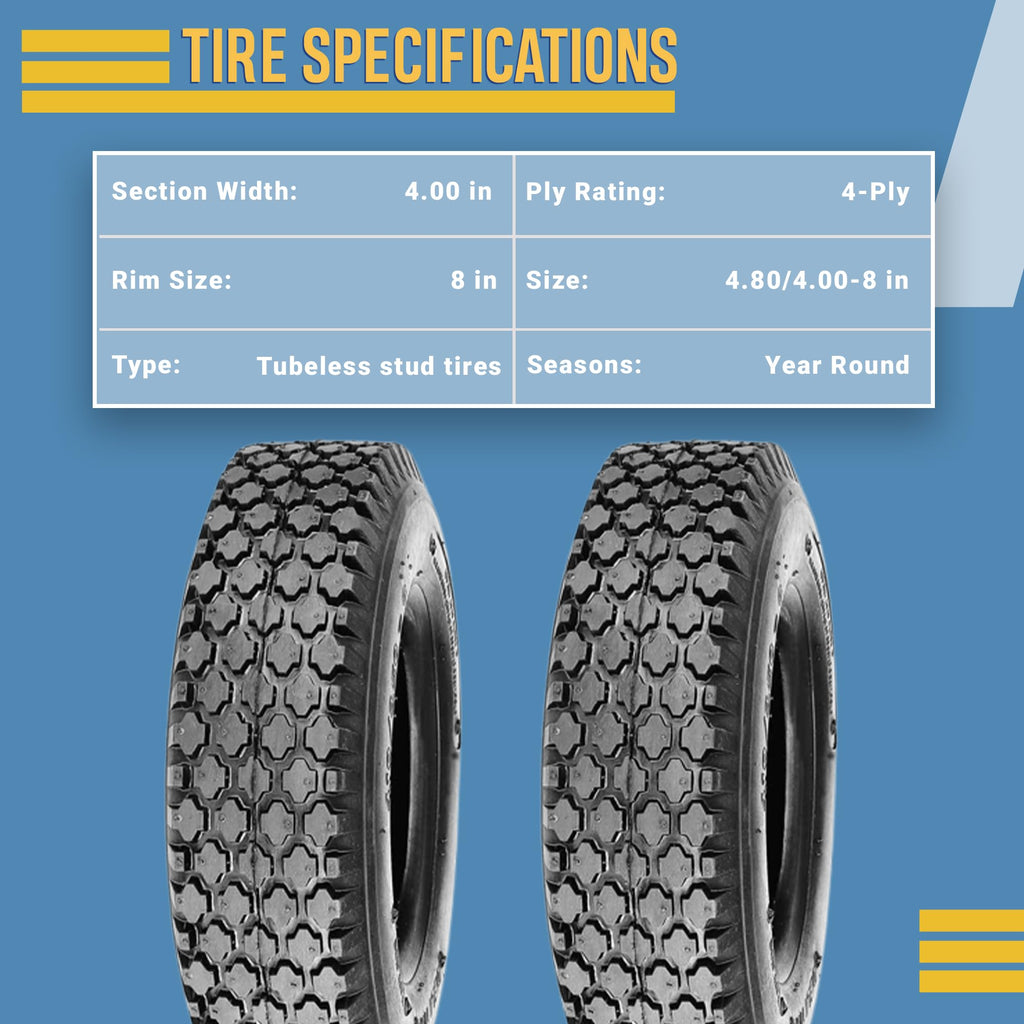 4.80/4.00-8 Tubeless Stud Tires H473309