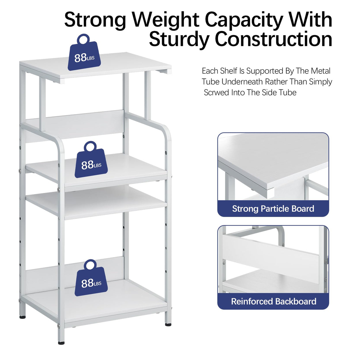 4-Tier Printer Stand with Storage Shelf Z16345