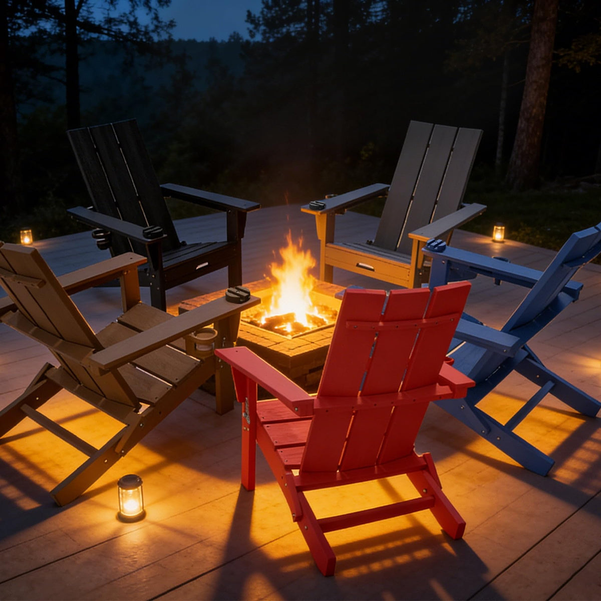 Folding Adirondack Chair with Cup Holder K751927