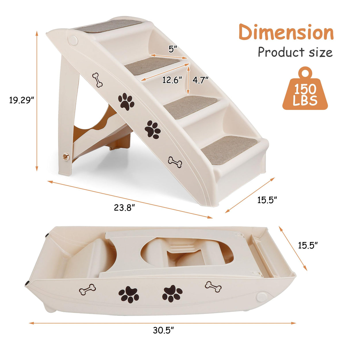 4-Step Non-Slip Dog Stairs E322835