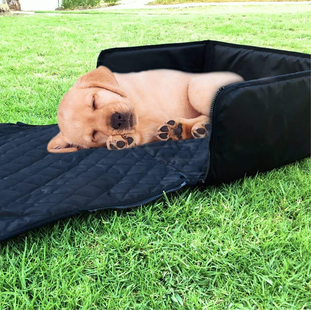 Black 2 in 1 Waterproof Dog Car Seat Cover with Safety Belt C1260