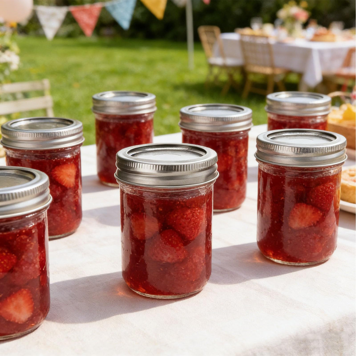 16 oz & 8 oz Clear Glass Mason Jars with Lids, Set of 18 V618279